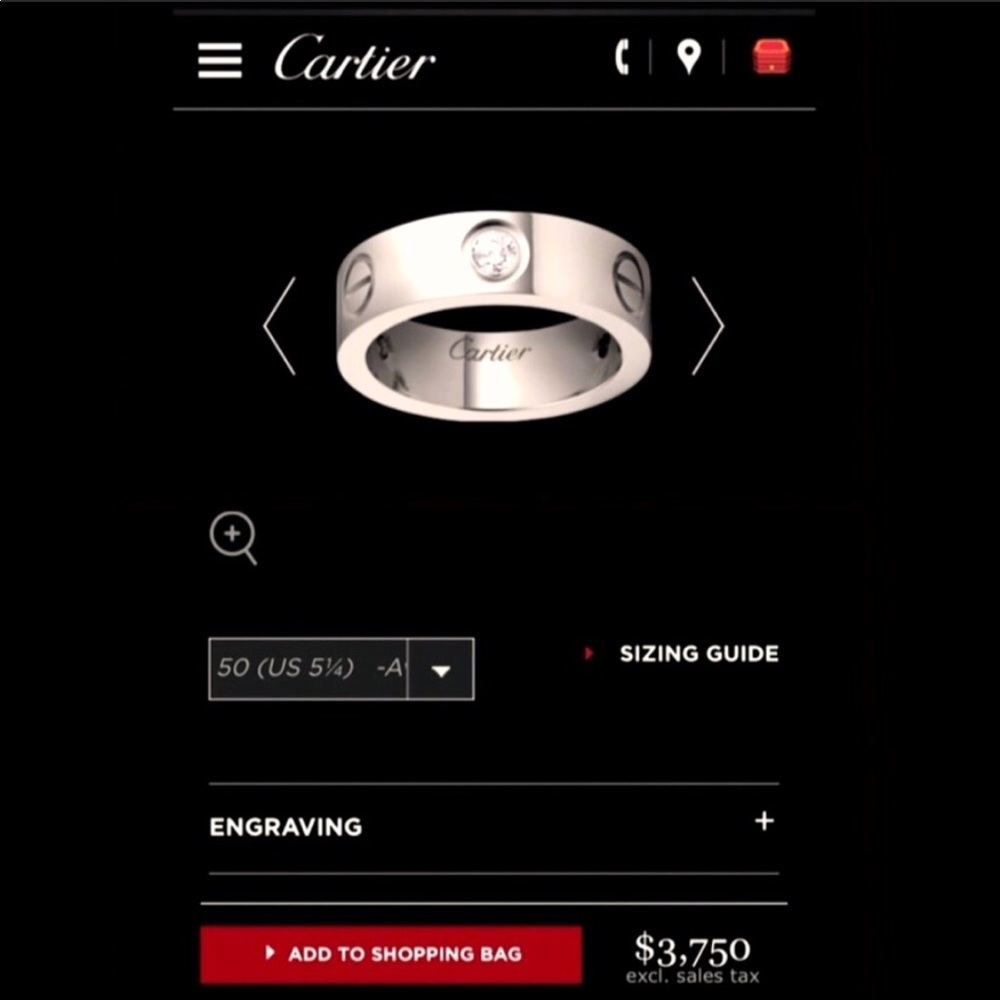 100 % authentic catier ring